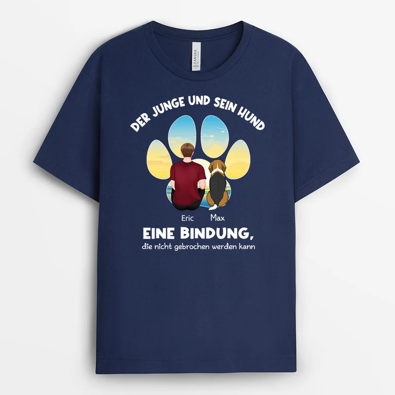 Person Und Hunde Eine Bindung Die Nicht Gebrochen Werden Kann - Personalisiertes Geschenk | T-Shirt für Hundeliebhaber