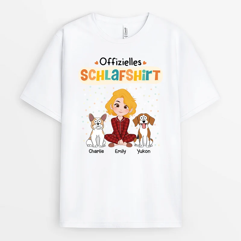Offizielles Schlafshirt - Personalisiertes Geschenk | T-Shirt für Hundeliebhaber
