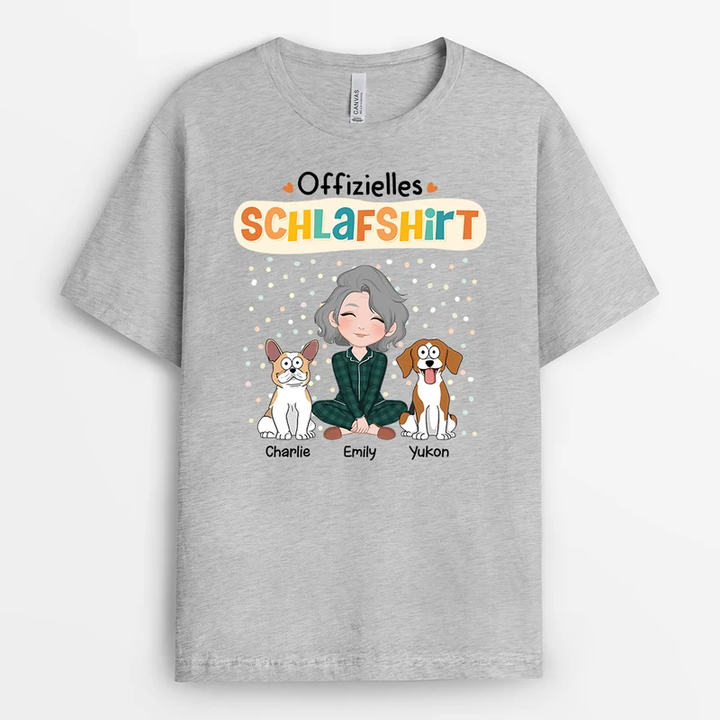Offizielles Schlafshirt - Personalisiertes Geschenk | T-Shirt für Hundeliebhaber