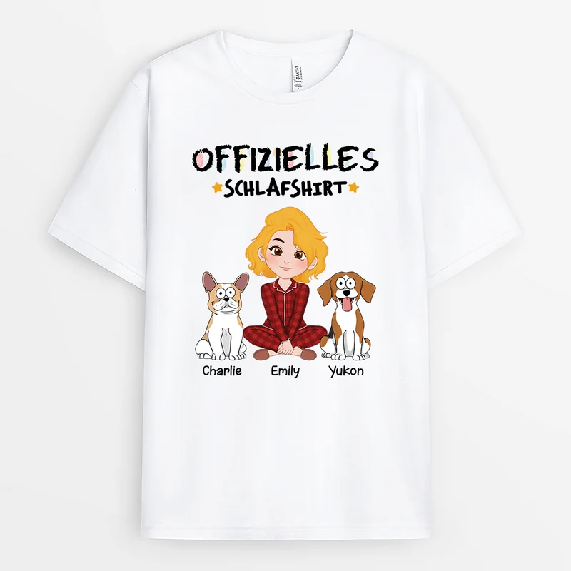 Offizielles Schlafshirt - Personalisiertes Geschenk | T-Shirt für Hundeliebhaber