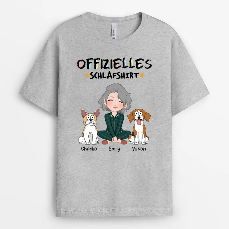 Offizielles Schlafshirt - Personalisiertes Geschenk | T-Shirt für Hundeliebhaber