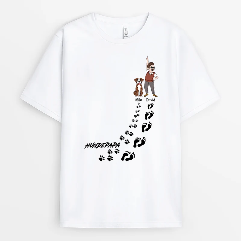Hundepapa/Hundemama - Personalisiertes Geschenk | T-shirt für Hundebeliebhaber