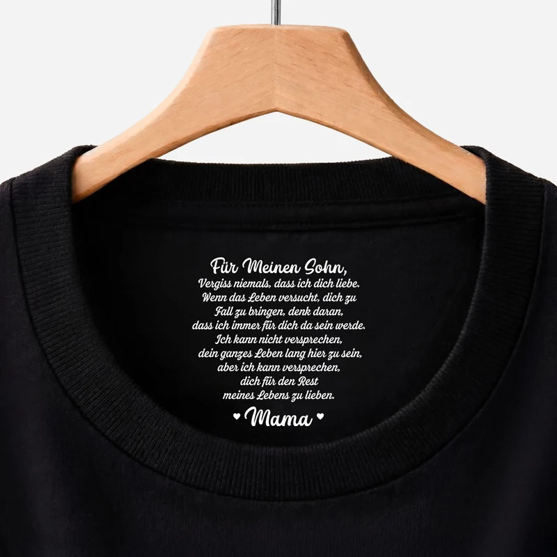 Ich Kann Versprechen Dich Für Den Rest Meines Lebens Zu Lieben - Personalisiertes Geschenk | Schwarzes T Shirt Nackenlabel Drucken Sohn Tochter Männer Frauen