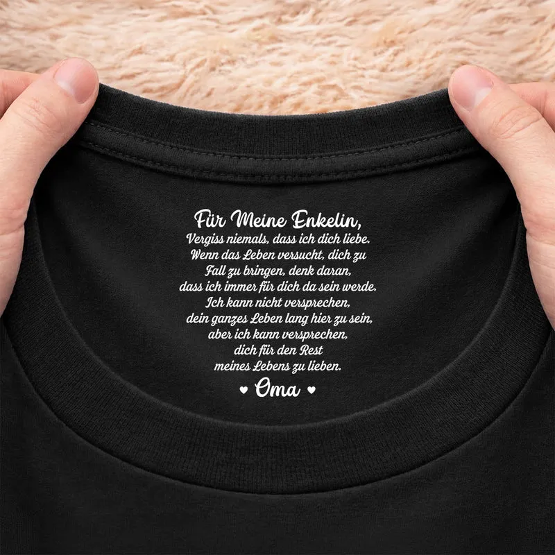 Ich Kann Versprechen Dich Für Den Rest Meines Lebens Zu Lieben - Personalisiertes Geschenk | Schwarzes T Shirt Nackenlabel Drucken Sohn Tochter Männer Frauen