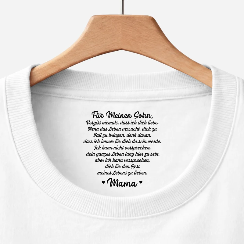 Ich Kann Versprechen Dich Für Den Rest Meines Lebens Zu Lieben - Personalisiertes Geschenk | Weißes T Shirt Nackenlabel Drucken Sohn Tochter Männer Frauen