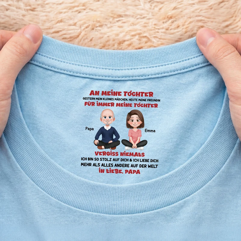Ich Bin So Stolz Auf Dich & Ich Liebe Dich - Personalisiertes Geschenk | Weißes T Shirt Nackenlabel Drucken Sohn Tochter