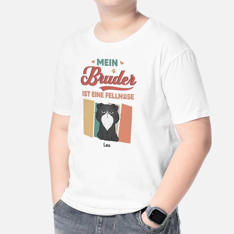 Mein Geschwister Sind Fellnasen - Personalisierte Geschenke Kinder | T-Shirts Katze