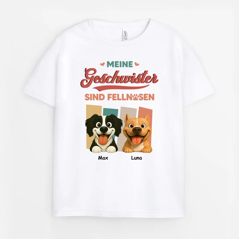 Mein Geschwister Sind Fellnasen - Personalisierte Geschenke Kinder | T-Shirts Hund