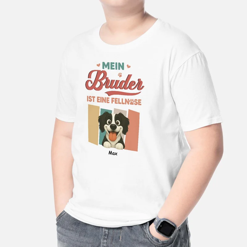 Mein Geschwister Sind Fellnasen - Personalisierte Geschenke Kinder | T-Shirts Hund
