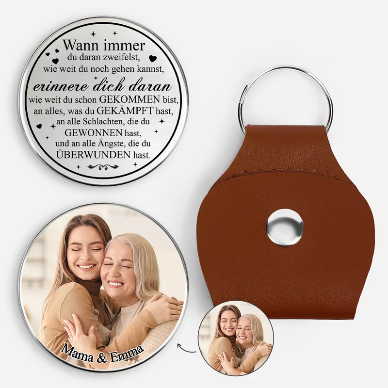 Mutmach Spruch Für Kinder - Personalisierte Geschenke Foto | Pocket Hug Schlüsselanhänger Sohn Tochter