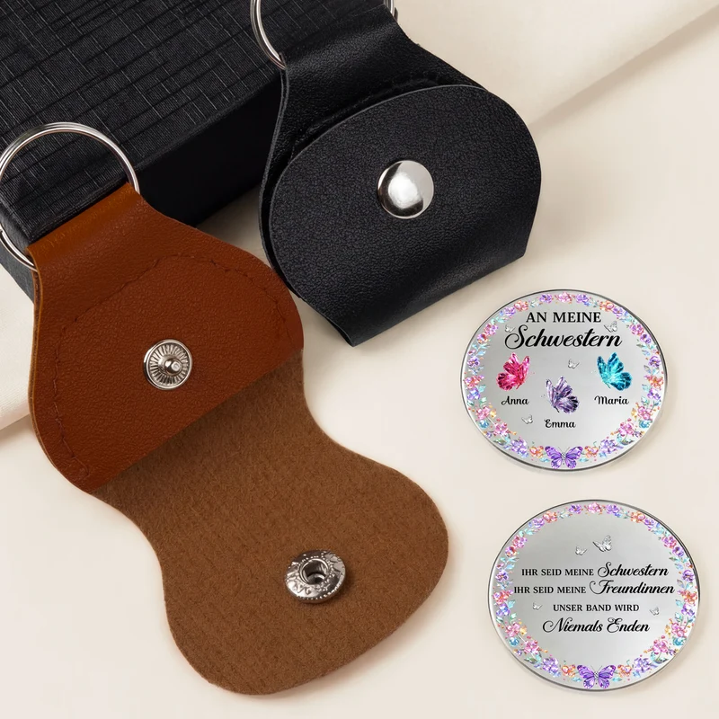 An meine Schwester - Personalisierte Geschenke Beste Freundin | Pocket Hug Schlüsselanhänger Schmetterlinge