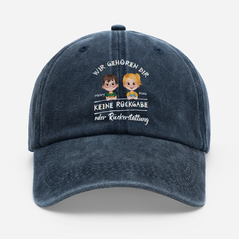 Vom Umtausch Ausgeschlossen - Personalisiertes Geschenk | Washed Cap Opa Oma Papa Mama