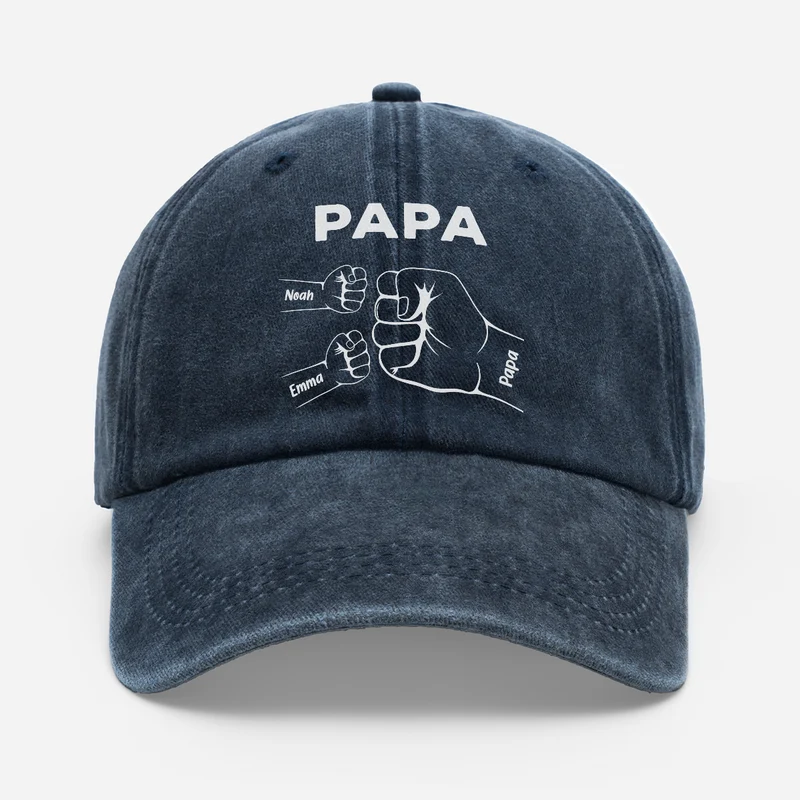 Papa Faustgruß - Personalisiertes Geschenk | Washed Cap Papa Opa