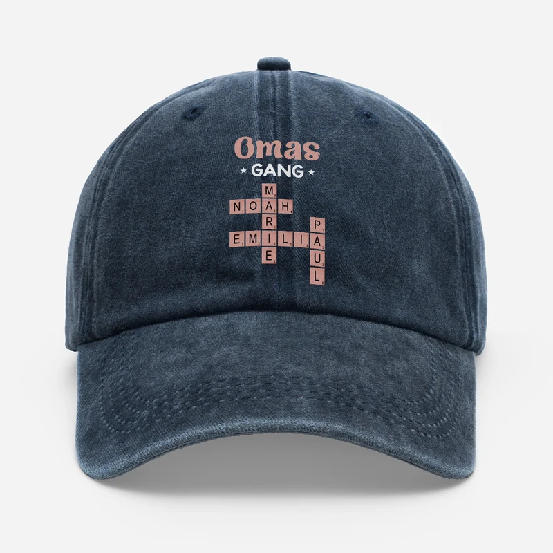 Mamas Gang - Personalisiertes Kreuzworträtsel Geschenk | Washed Cap Mama Oma