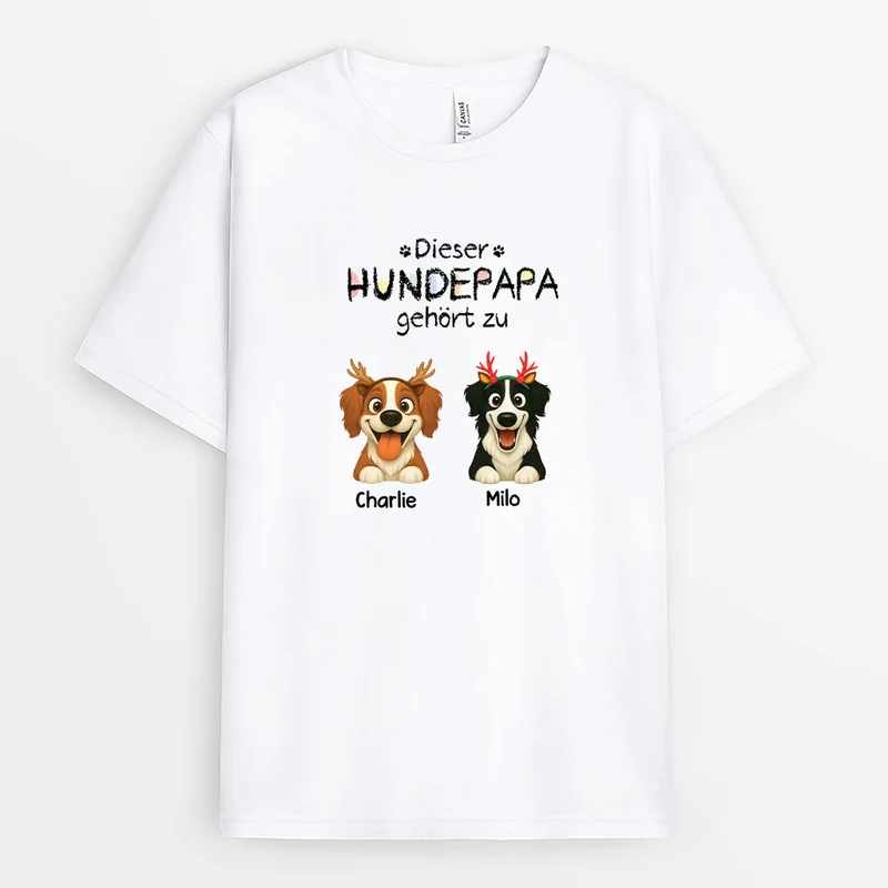 Diese Hundemama Gehört Zu - Personalisierte Weihnachtsgeschenke | T Shirt Hund Bunstifte
