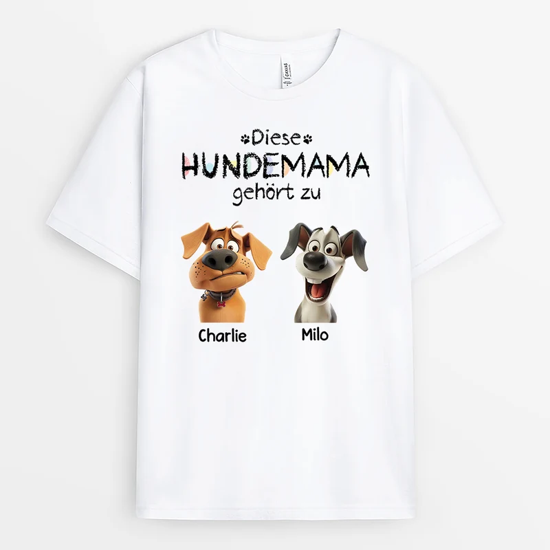 Diese Hundemama Gehört Zu Buntstifte - Personalisiertes Geschenk | T Shirt Hund