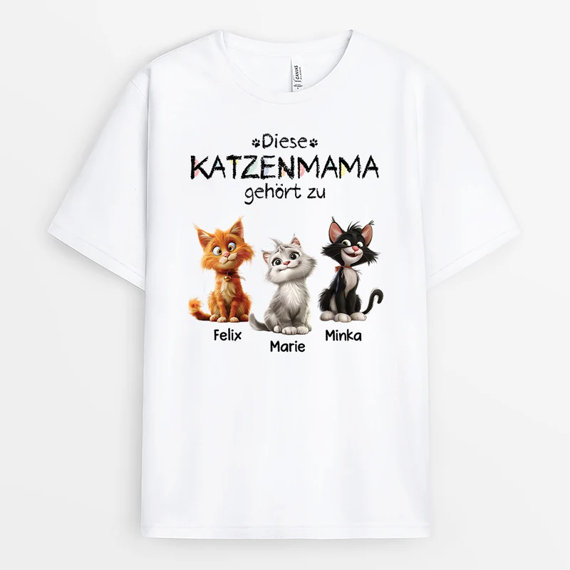 Diese Katzenmama Gehört Zu Buntstifte - Personalisiertes Geschenk | Katzen T-Shirt