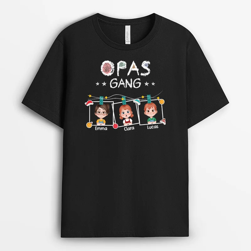 Opas Gang Bunstifte Bilderrahmen Cartoon - Personalisierte Weihnachtsgeschenke | Opa & Oma T Shirt