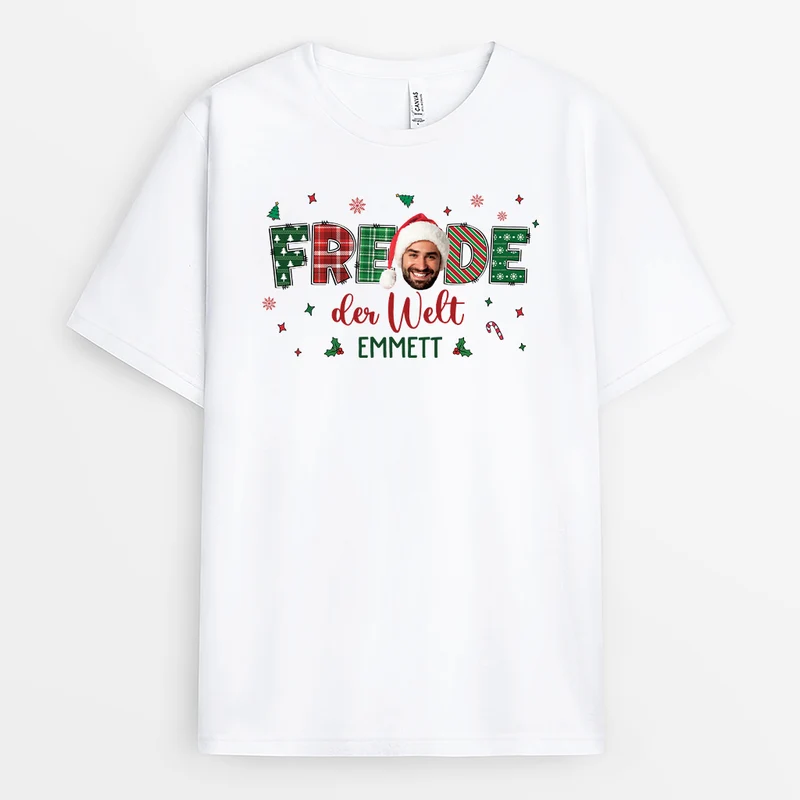 Freude Der Welt - Personalisierte Weihnachtsgeschenke | T Shirt Mit Gesicht