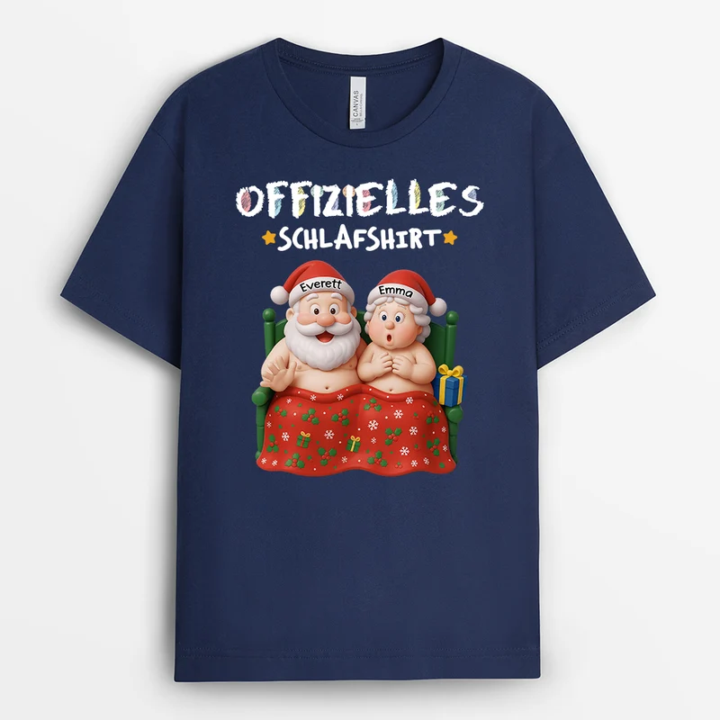 Offizielles Schlafshirt Paar - Personalisierte Weihnachtsgeschenke | Lustiges Schlafshirt
