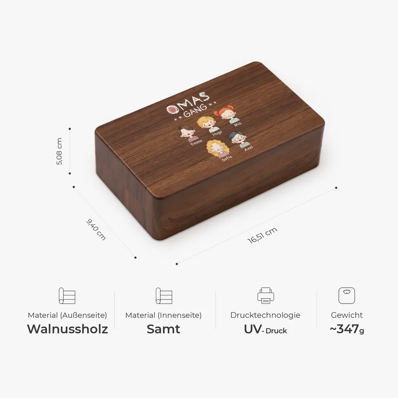 Mamas Gang Buntstifte - Personalisiertes Geschenk | Schmuckkästchen Holz Oma/Mama