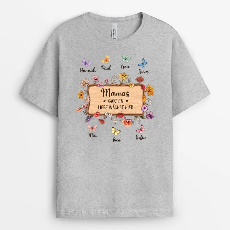 Omas Garten Hier Wächst Liebe - Personalisiertes Geschenk Garten | Mama & Oma T Shirt