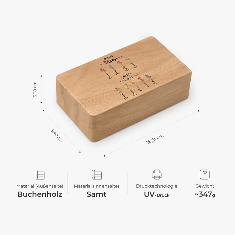 Erst Mama Jetzt Oma - Personalisiertes Geschenk | Schmuckkästchen Holz