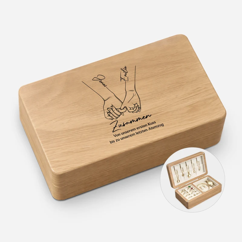 Vom Ersten Kuss Bis Zum Letzten Atemzug - Personalisierte Paar Geschenke | Schmuckkästchen Holz