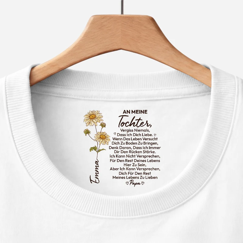 Vergiss Niemals Dass Ich Dich Liebe - Personalisiertes Geschenk | Weißes T Shirt Nackenlabel Drucken Sohn Tochter Männer Frauen