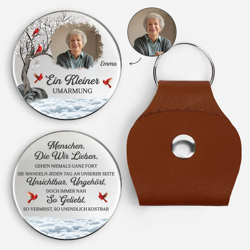 So Geliebt So Vermisst So Unendlich Kostbar - Personalisierte Trauergeschenk | Pocket Hug Schlüsselanhänger Foto Papa Mama