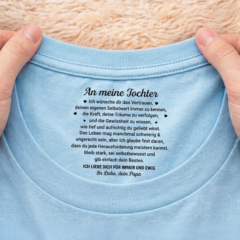 Ich Liebe Dich Für Immer Und Ewig - Personalisiertes Geschenk | Weißes T Shirt Nackenlabel Drucken Sohn Tochter