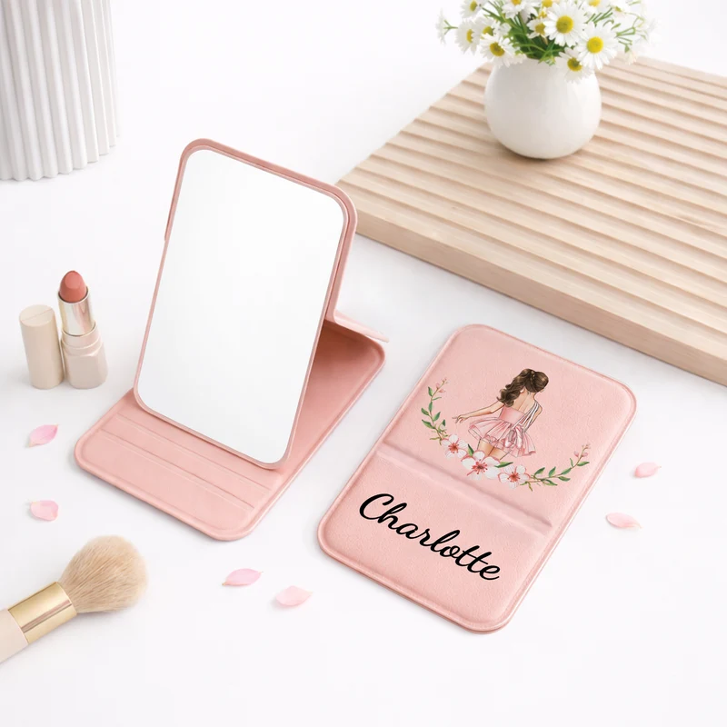 Ballett Mädchen - Personalisiertes Geschenk | Taschenspiegel Kinder Frauen Blumen
