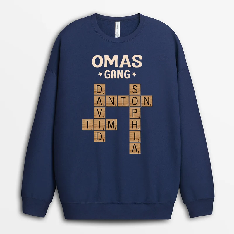 Opas/Omas Gang - Personalisierte Kreuzworträtsel Geschenke | Sweatshirts Oma/Opa Holz