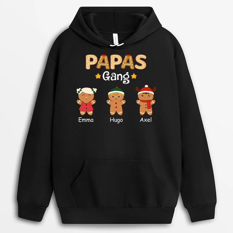 Papas/Mamas Gang Lebkuchenmann - Personalisierte Weihnachtsgeschenke | Mama/Papa Hoodie