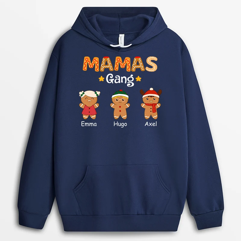 Papas/Mamas Gang Lebkuchenmann - Personalisierte Weihnachtsgeschenke | Mama/Papa Hoodie
