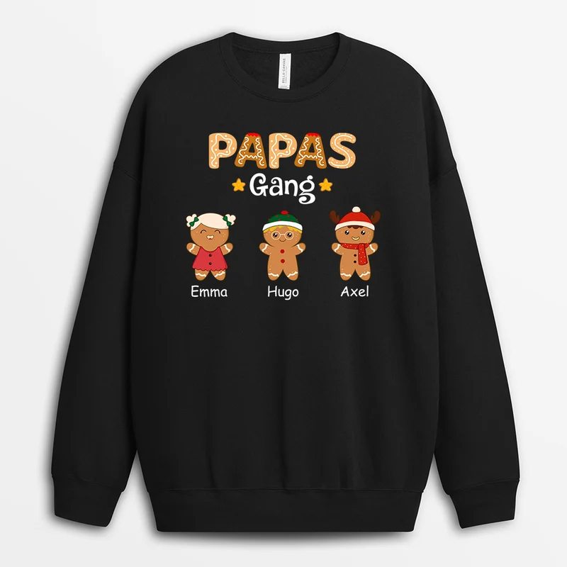 Papas/Mamas Gang Lebkuchenmann - Personalisierte Weihnachtsgeschenke | Sweatshirts Mama/Papa