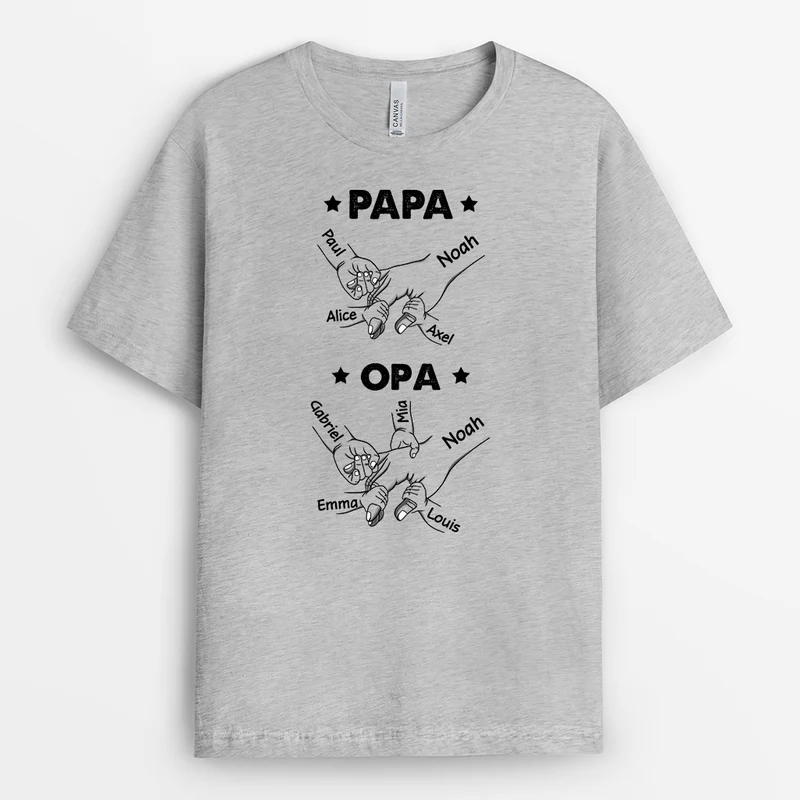 Zuerst Papa Jetzt Opa - Personalisiertes Geschenk | Opa-T-Shirts