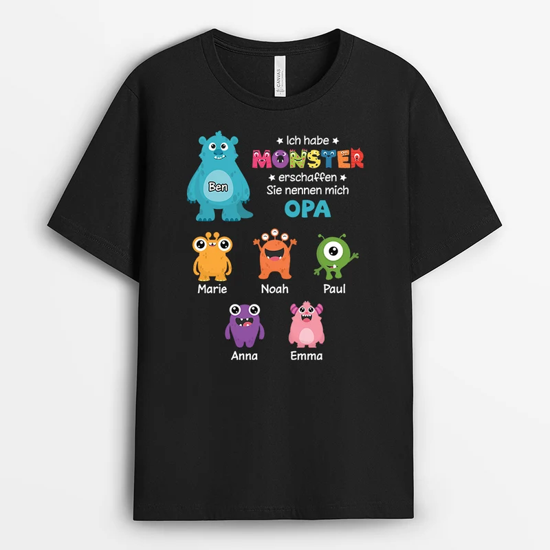Ich Habe Monster Erschaffen - Personalisiertes Geschenk | T-Shirt Opa