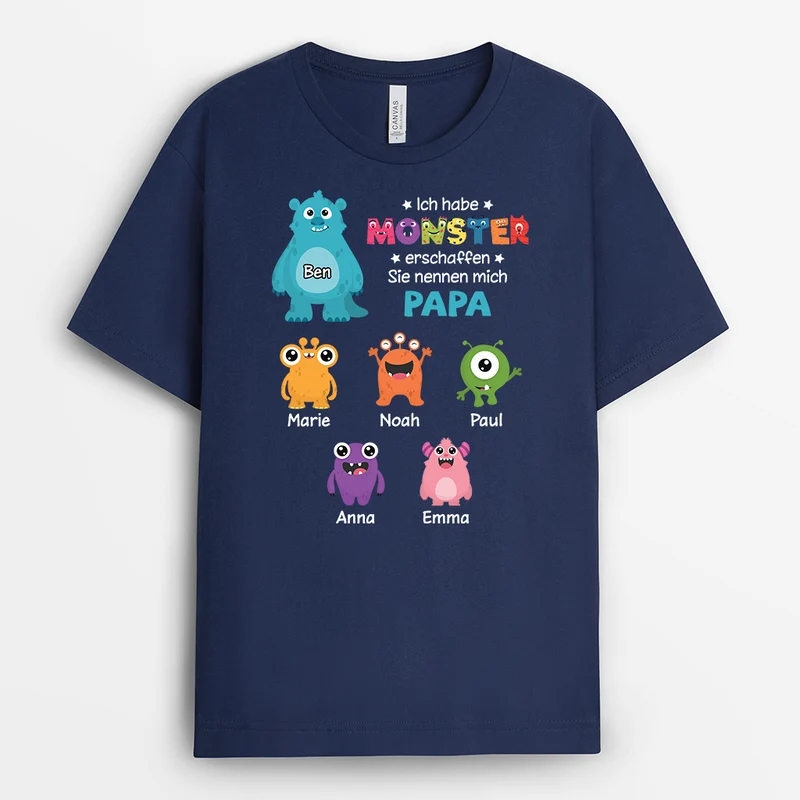 Ich Habe Monster Erschaffen - Personalisiertes Geschenk | T-Shirt Opa