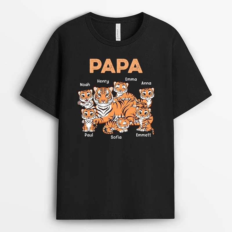 Papa Tiger - Personalisiertes Geschenk | T-shirt für Papas