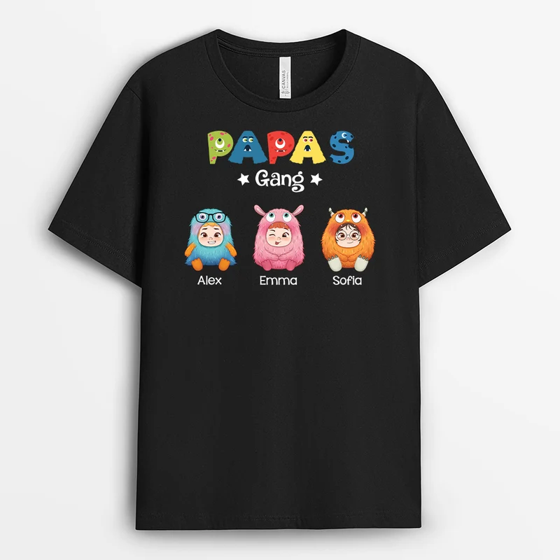 Papas/Opas Bande Monster - Personalisiertes Geschenk | T-shirt für Opas/Papas