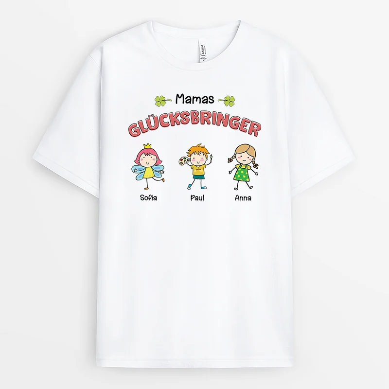 Mamas/Omas Glücksbringer - Personalisiertes Geschenk | T-Shirt für Damen