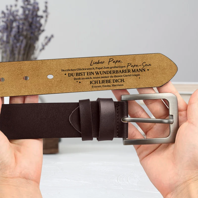 Schreib An Papa - Personalisiertes Geschenk | Gürtel für Papa