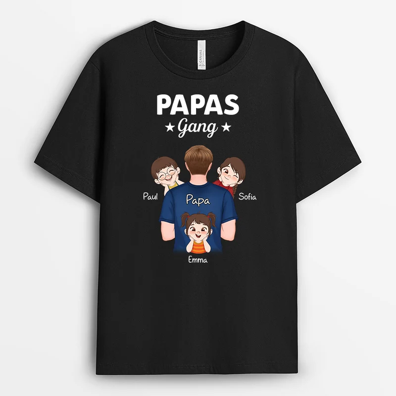 Papas Gang Chibi - Personalisiertes Geschenk | T Shirt Papa