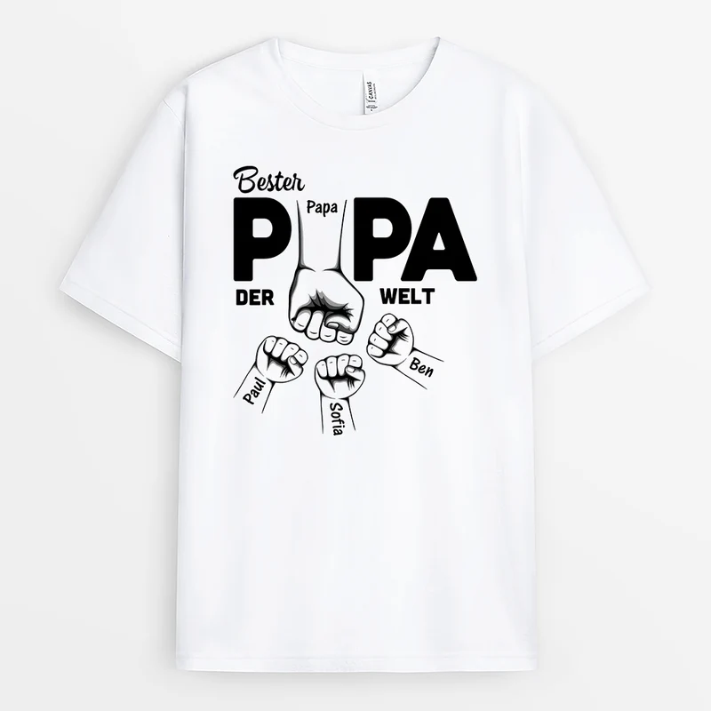 Bester Papa Aller Zeiten - Personalisiertes Geschenk | T Shirt Papa
