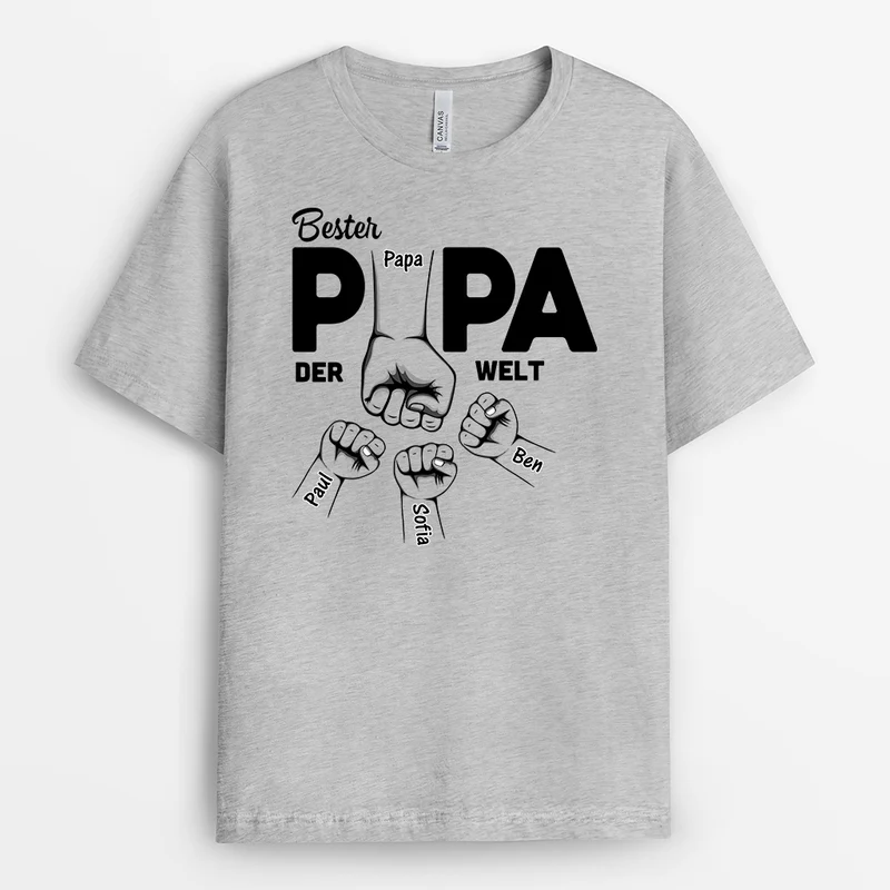 Bester Papa Aller Zeiten - Personalisiertes Geschenk | T Shirt Papa