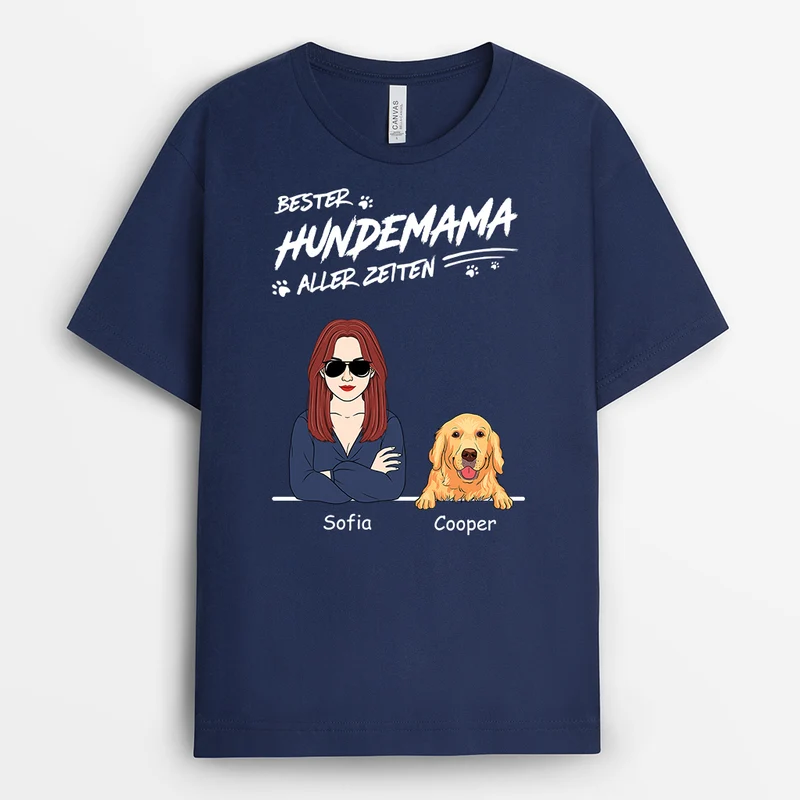 Bester Hundepapa Aller Zeiten - Personalisiertes Geschenk | Cooles T shirt Hund