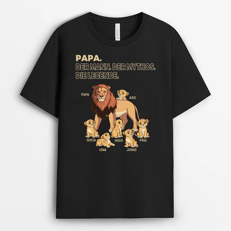 Papa Der Mann Der Mythos Die Legende Löwe - Personalisiertes Geschenk | T Shirt Papa
