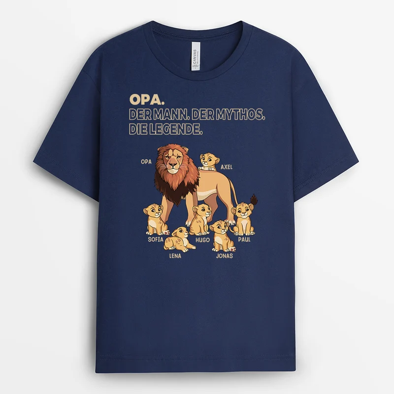 Papa Der Mann Der Mythos Die Legende Löwe - Personalisiertes Geschenk | T Shirt Papa