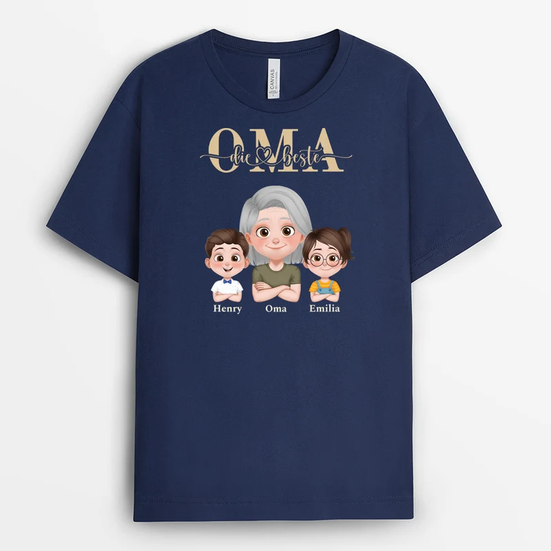 Der Beste Papa Cartoon Armeemuster - Personalisiertes Geschenk | Schwarzes T Shirt Papa